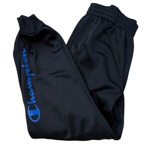Champion Black Pants with Blue Script
